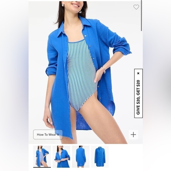 Gorgeous NWT J Crew Factory Coral Button Down Beach Tunic size 2X - Picture 2 of 4